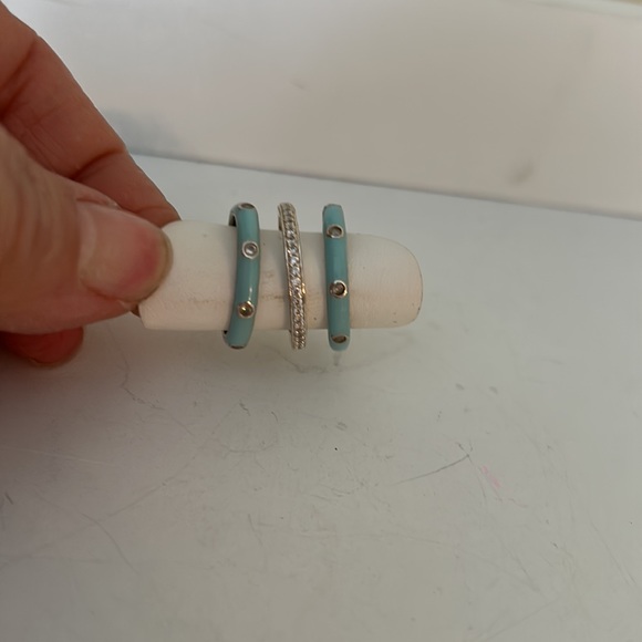 LIMLIM 3 stackable rings [2 ceramic and 1 silver crystals] - Picture 4 of 9